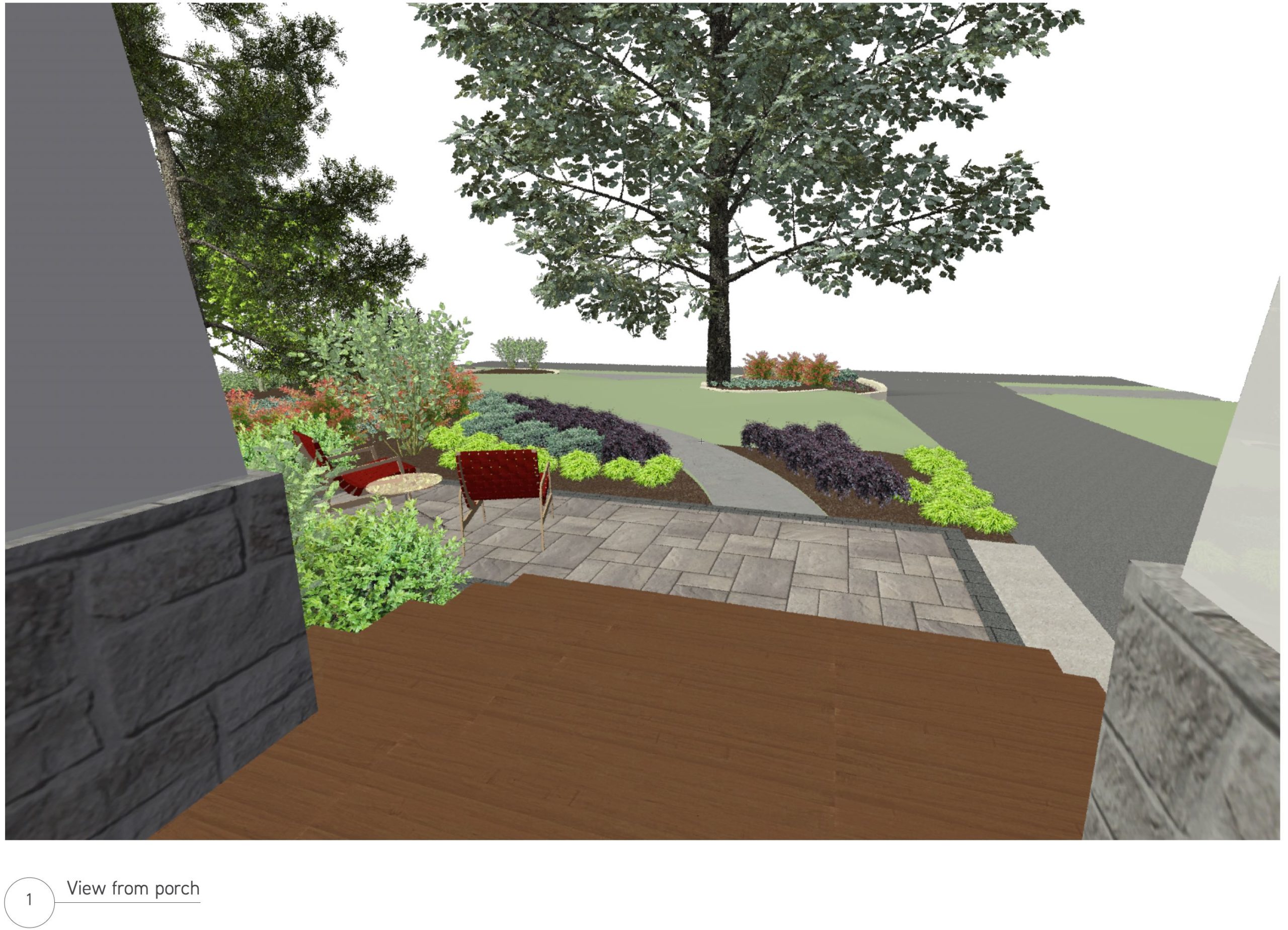 Des-Moines-Downtown-Front-Yard-Landscape-Design-Red-Fern