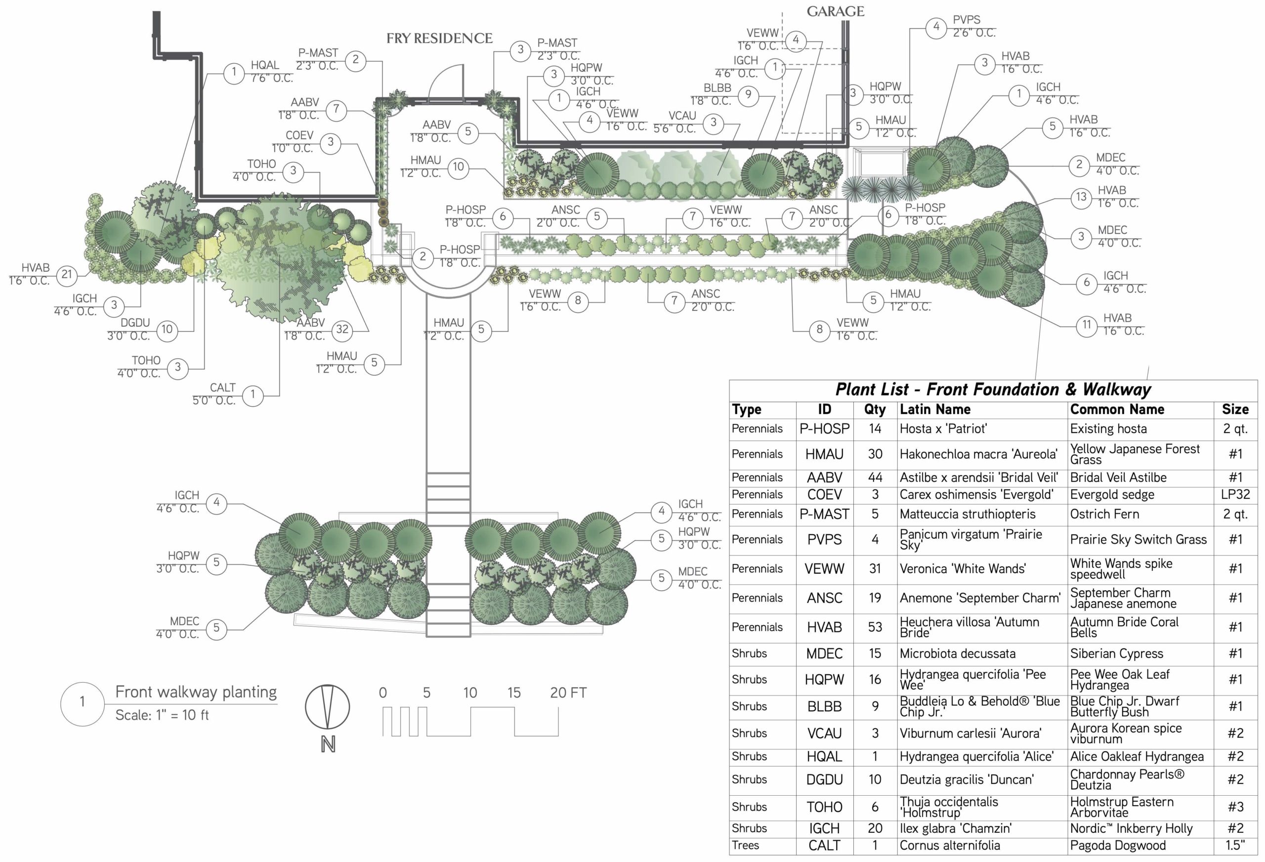 landscape design plan for downtown Des Moines Tudor home